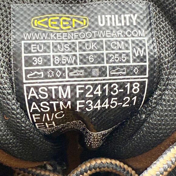 KEEN Womens Evanston 6" Work Boots US 8.5 Wide Brown Carbon Fiber Toe WP NIB - Picture 12 of 13